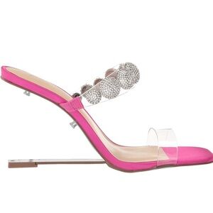 Betsey Johnson Rhinestone Embellished Mauve/Pink Wedge Heels  Size 8  Brand NWT